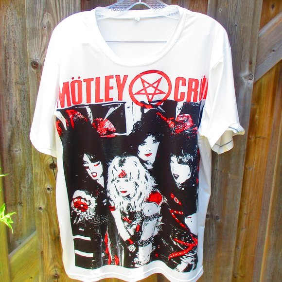 Motley Crue Oversized White Tee NEW XL - Picture 1 of 7